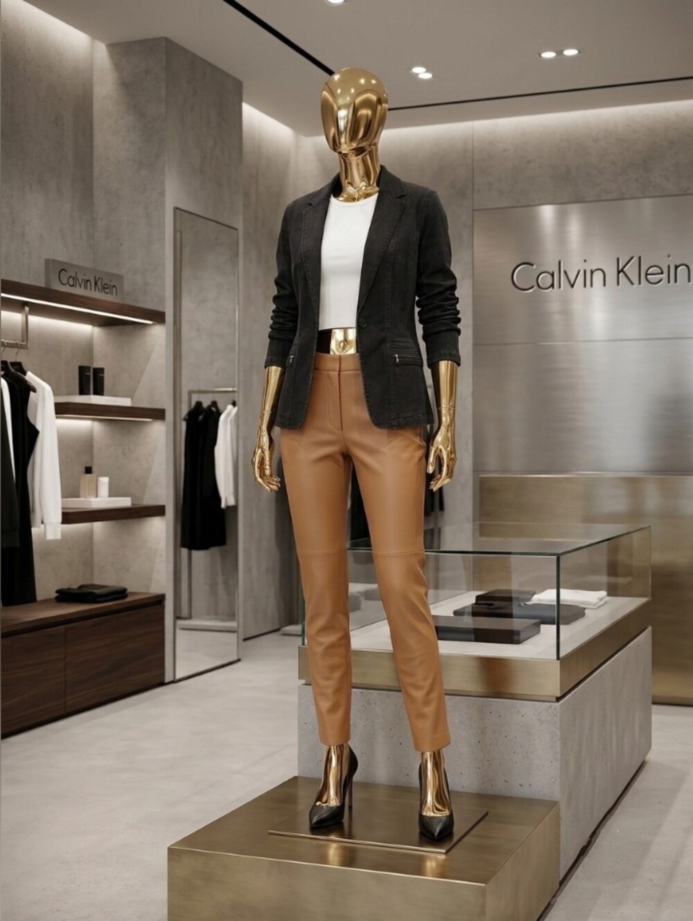 Calvin Klein Black Single-Button Tailored Blazer
